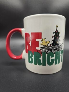 Be Bright Peanuts Woodstock Coffee Mug Tea Cup 14oz Christmas Holiday